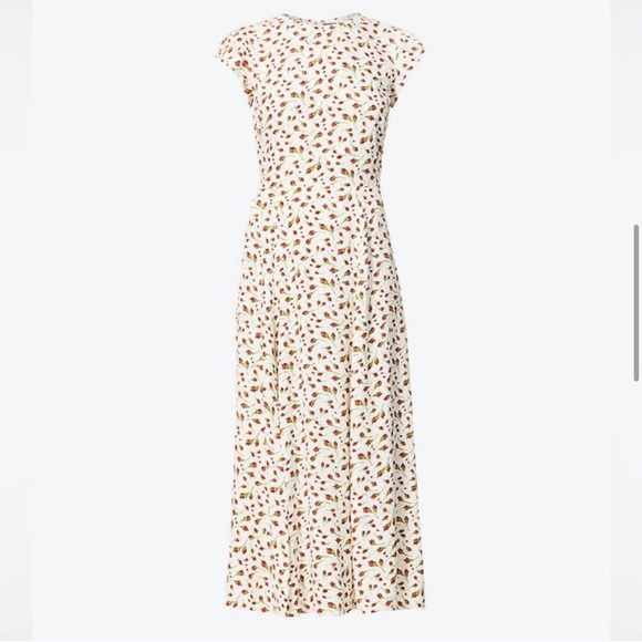 Reformation Gavin Dress, white with red rose pattern - Picture 2 of 7